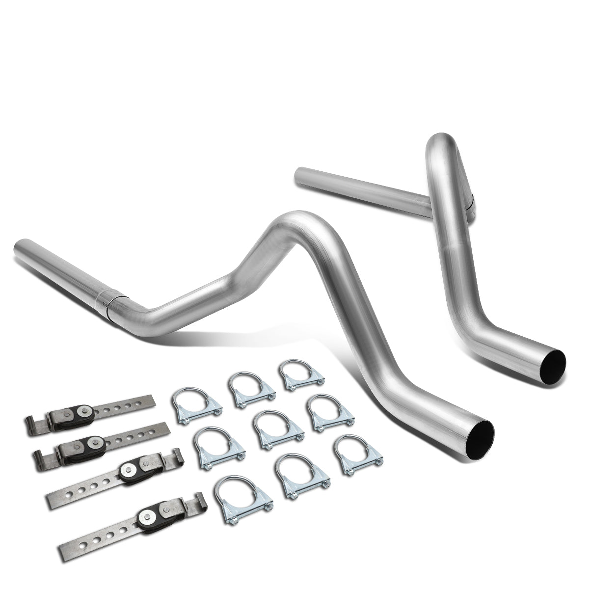 J2 Engineering, 00-03 Dodge Dakota 2.5 in. OD Muffler-Back Exhaust Tail Pipe - Stainless Steel