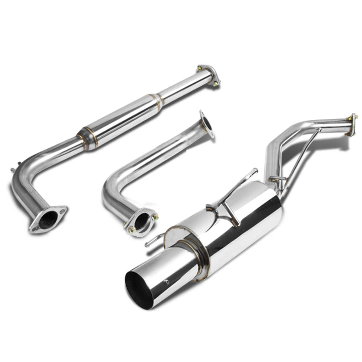 J2 Engineering, 00-03 Nissan Maxima Catback Exhaust w/4 in. OD Muffler Tip - Stainless Steel