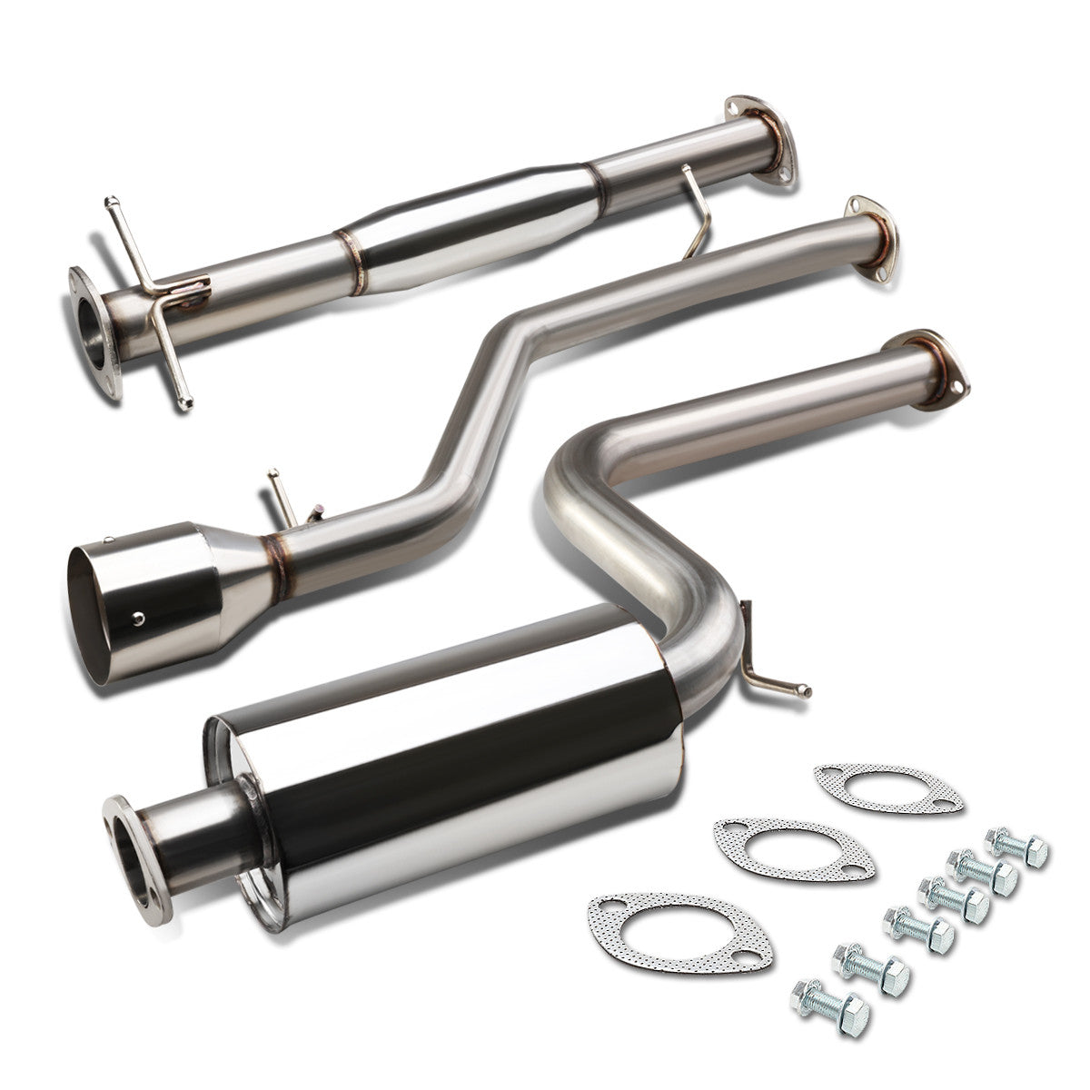 J2 Engineering, 00-04 Ford Focus ZX3 ZX5 2.0L Catback Exhaust System w/4.5 in. OD Muffler Tip