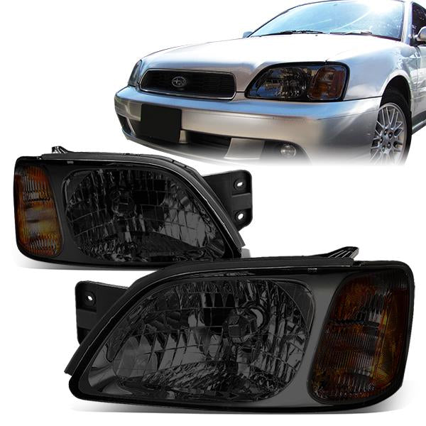 DNA Motoring, 00-04 Subaru Legacy L/Brighton 03-06 Baja Headlights - Smoked Housing Amber Corner