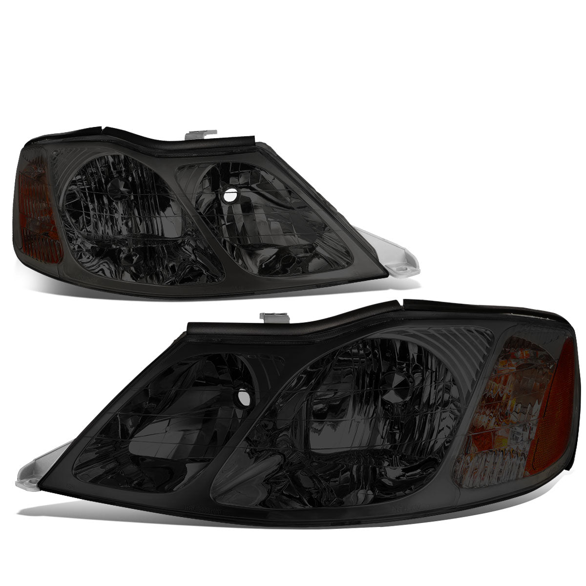 DNA Motoring, 00-04 Toyota Avalon Headlights - Smoked Housing Amber Corner