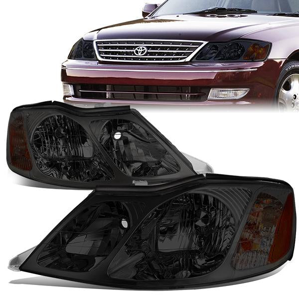 DNA Motoring, 00-04 Toyota Avalon Headlights - Smoked Housing Amber Corner