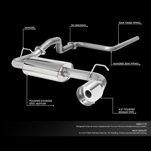 J2 Engineering, 00-05 Dodge Neon SOHC Base SE SXT LE R/T ACR LX ES Catback Exhaust w/4.75 in. OD Muffler Tip