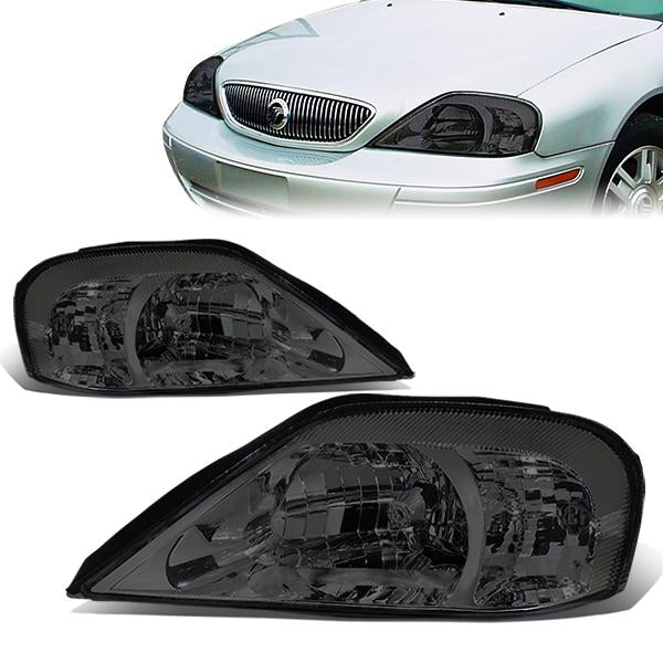 DNA Motoring, 00-05 Mercury Sable Headlights - Smoked Housing Clear Corner