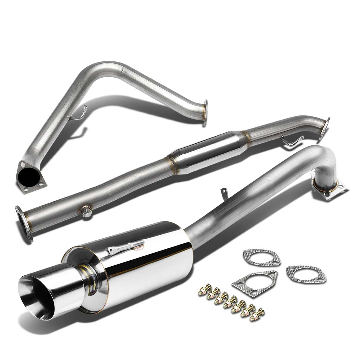 J2 Engineering, 00-05 Mitsubishi Eclipse 4-Cyl Catback Exhaust System w/4.5 in. OD Double Walled Muffler Tip