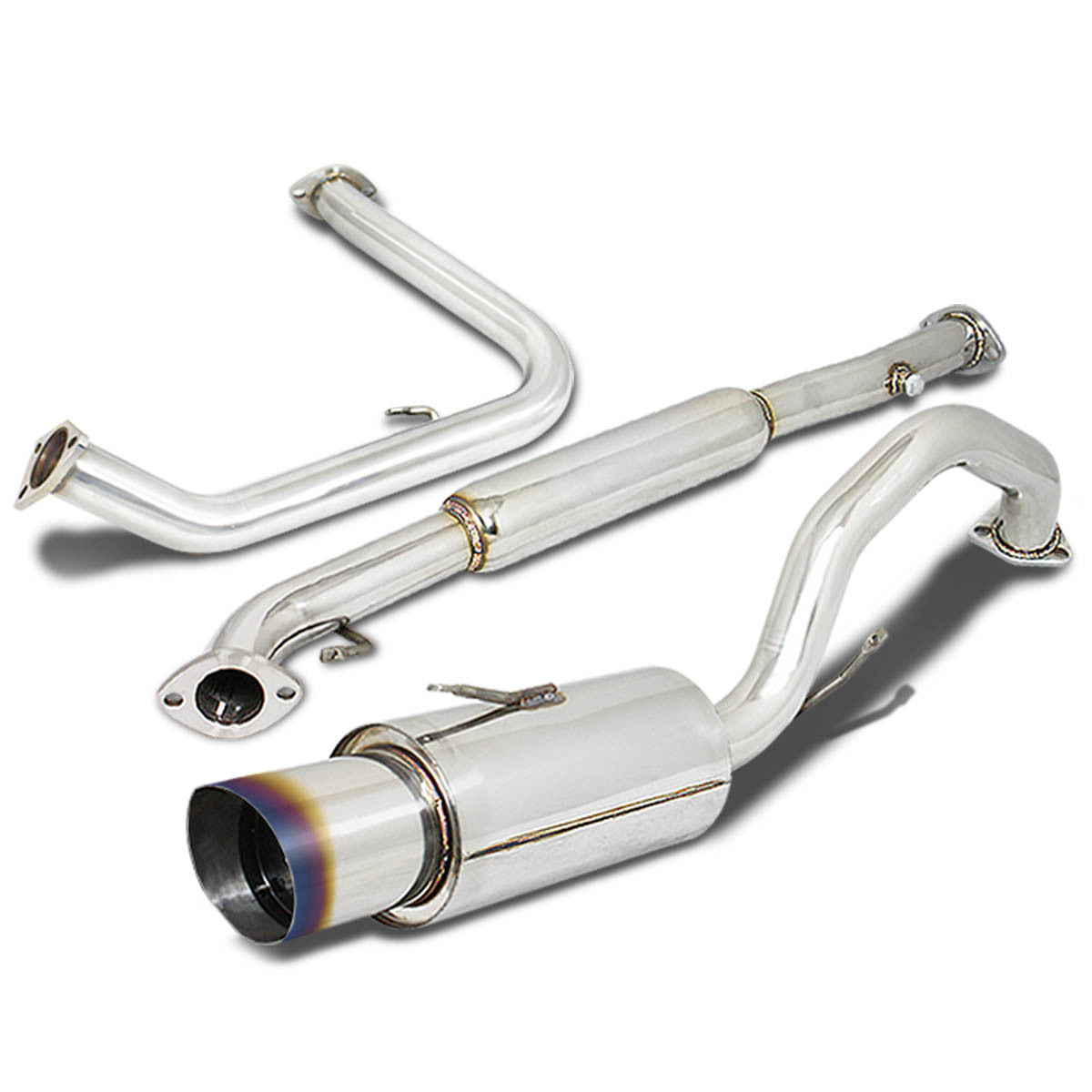 J2 Engineering, 00-05 Mitsubishi Eclipse 4-Cyl Catback Exhaust System w/4.5 in. OD Muffler Burnt Tip