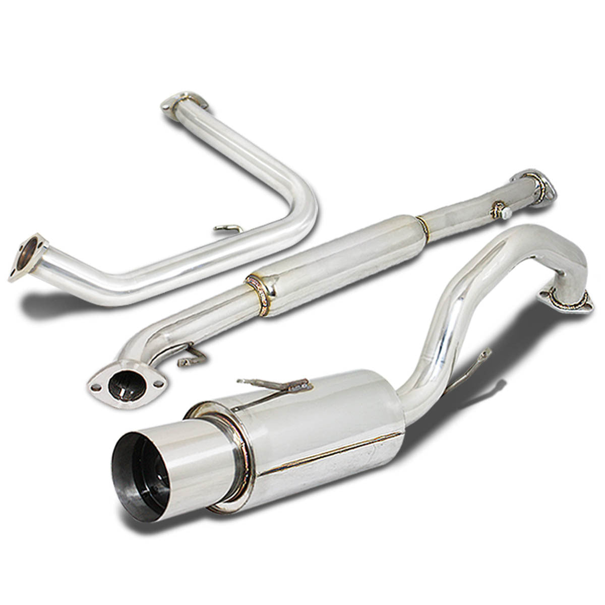 J2 Engineering, 00-05 Mitsubishi Eclipse 4-Cyl Catback Exhaust System w/4.5 in. OD Muffler Tip