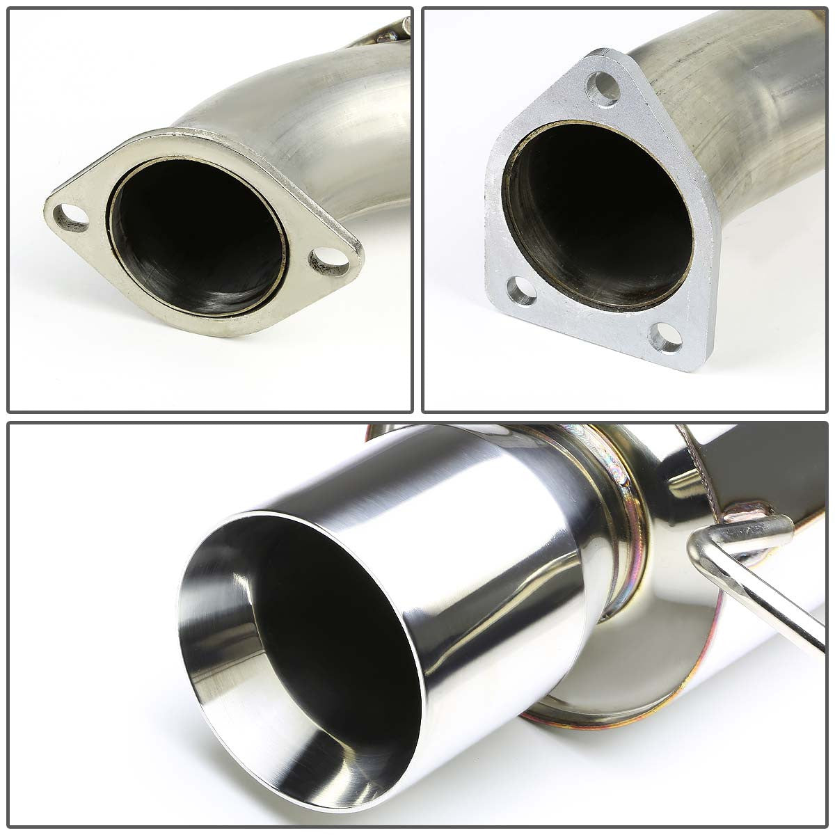 J2 Engineering, 00-05 Mitsubishi Eclipse V6 Catback Exhaust System w/4 in. OD Double Walled Muffler Tip