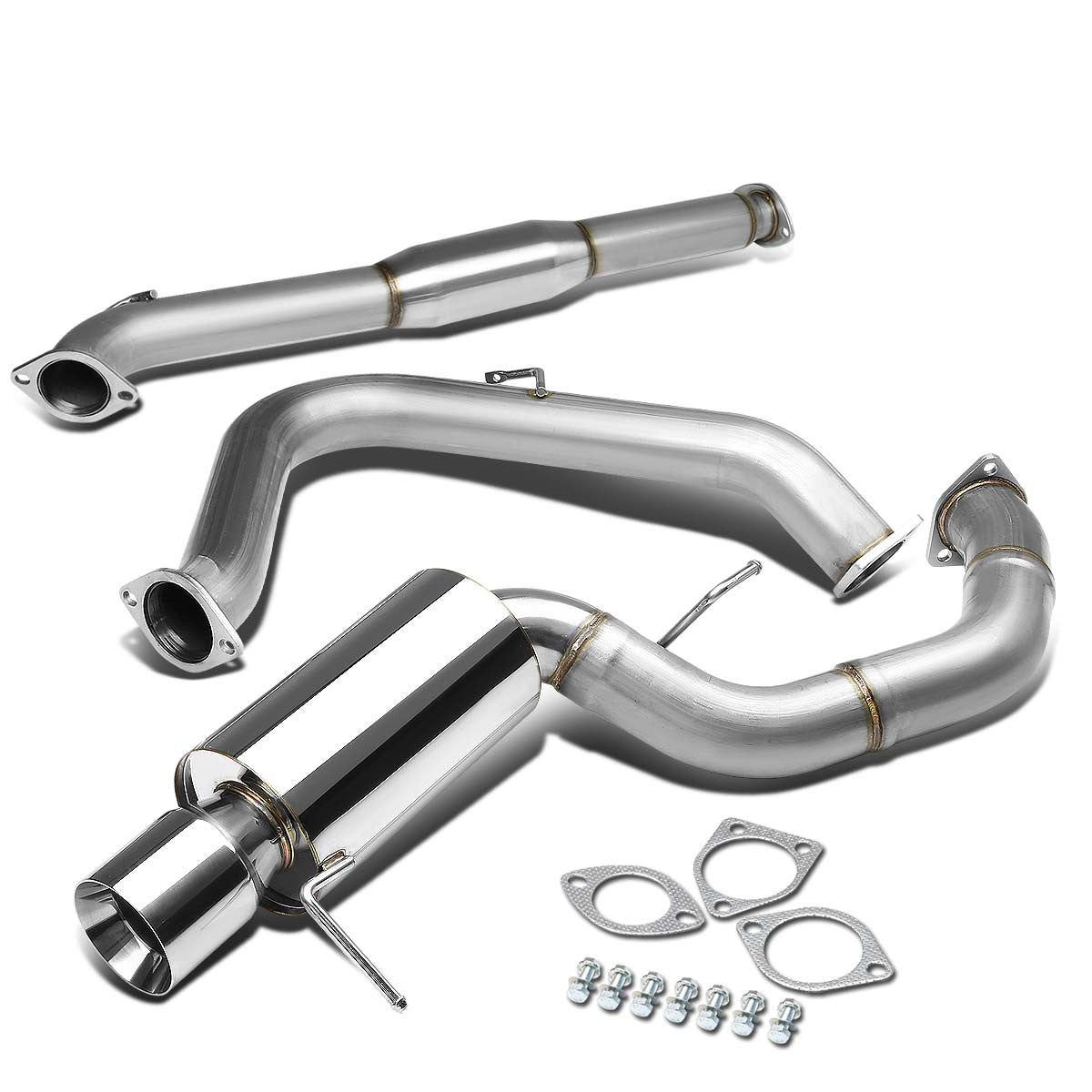 J2 Engineering, 00-05 Mitsubishi Eclipse V6 Catback Exhaust System w/4 in. OD Double Walled Muffler Tip