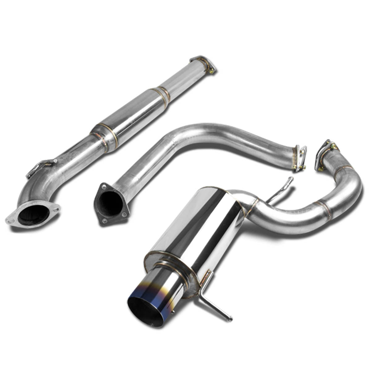 J2 Engineering, 00-05 Mitsubishi Eclipse V6 Catback Exhaust System w/4 in. OD Muffler Burnt Tip