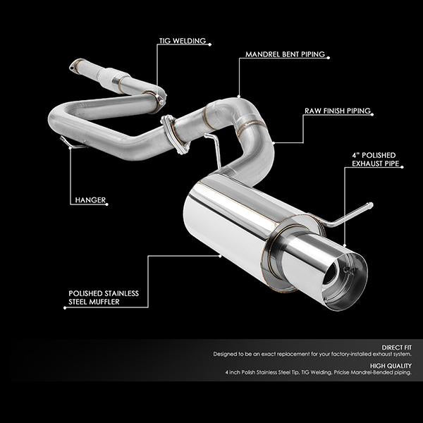 J2 Engineering, 00-05 Mitsubishi Eclipse V6 Catback Exhaust System w/4 in. OD Muffler Tip