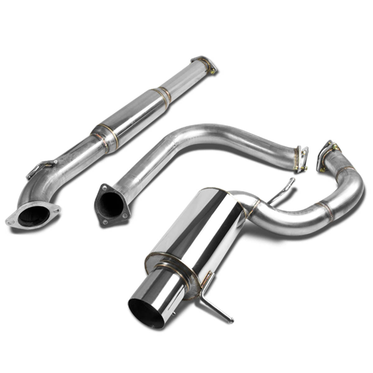 J2 Engineering, 00-05 Mitsubishi Eclipse V6 Catback Exhaust System w/4 in. OD Muffler Tip