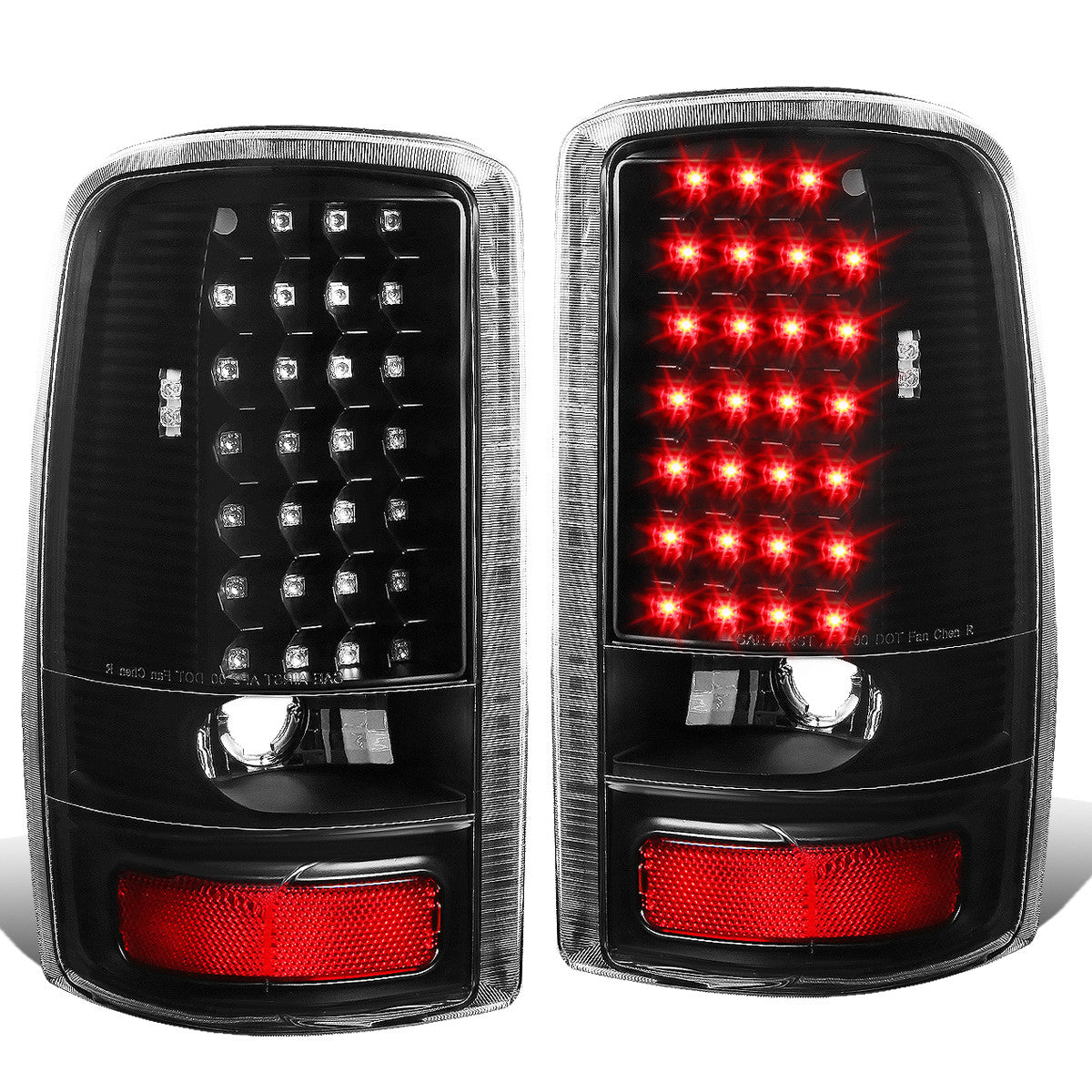 Nuvision Lighting, 00-06 GMC Yukon XL Chevy Suburban 1500 2500 Tahoe LED Tail Lights - Black