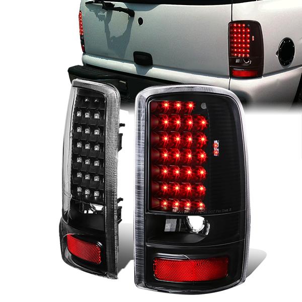 Nuvision Lighting, 00-06 GMC Yukon XL Chevy Suburban 1500 2500 Tahoe LED Tail Lights - Black