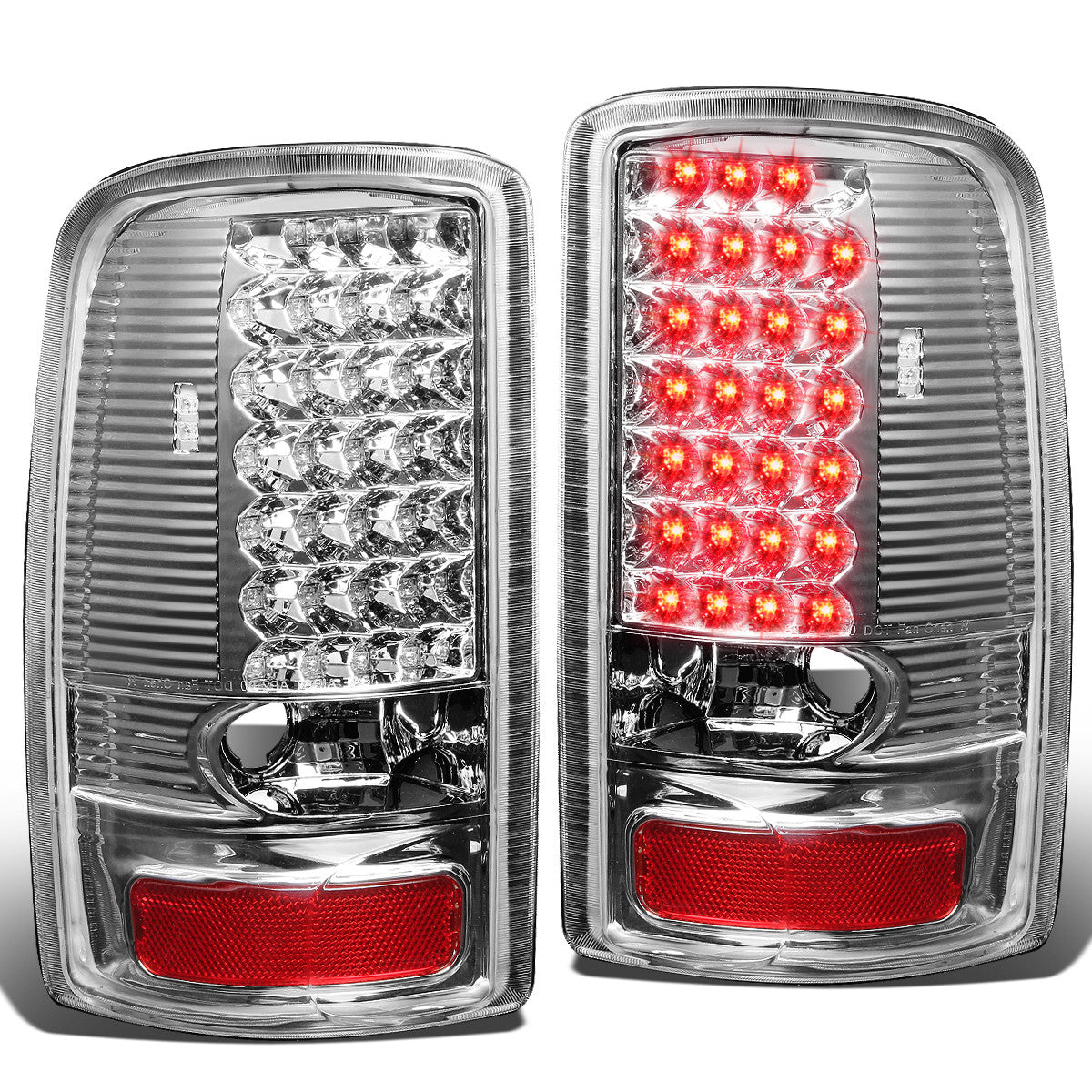 Nuvision Lighting, 00-06 GMC Yukon XL Chevy Suburban 1500 2500 Tahoe LED Tail Lights - Chrome