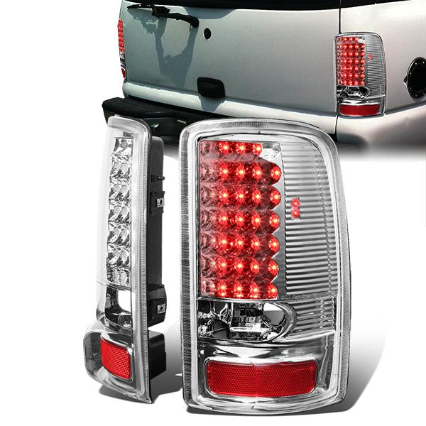 Nuvision Lighting, 00-06 GMC Yukon XL Chevy Suburban 1500 2500 Tahoe LED Tail Lights - Chrome