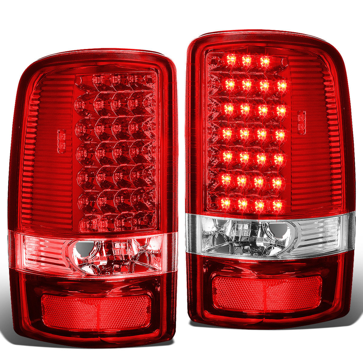 Nuvision Lighting, 00-06 GMC Yukon XL Chevy Suburban 1500 2500 Tahoe LED Tail Lights - Red