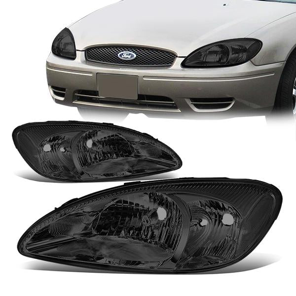 DNA Motoring, 00-07 Ford Taurus Headlights - Smoked Housing Clear Corner