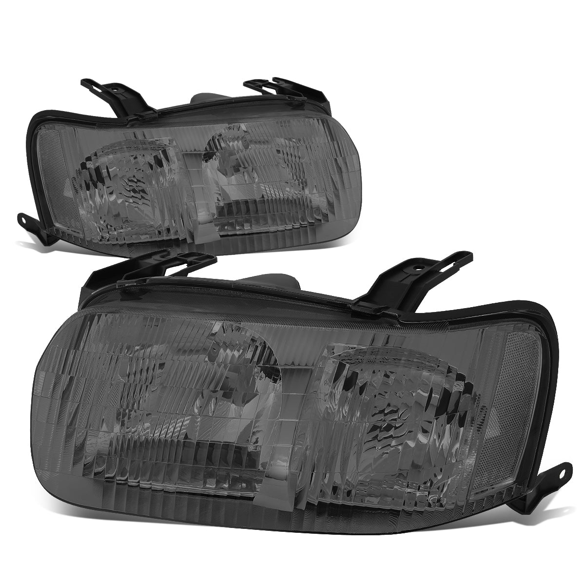 DNA Motoring, 01-04 Ford Escape Headlights - Smoked Housing Clear Corner