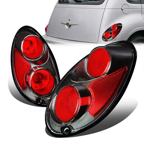 Nuvision Lighting, 01-05 Chrysler PT Cruiser Rear Brake Tail Lights - Altezza Style - Black Housing