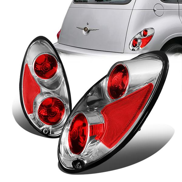 Nuvision Lighting, 01-05 Chrysler PT Cruiser Rear Brake Tail Lights - Altezza Style - Chrome Housing