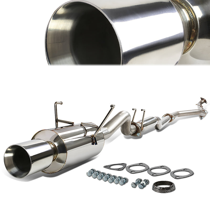 J2 Engineering, 01-05 Honda Civic DX/GX/LX/HX Catback Exhaust System w/4 in. OD Double Walled Muffler Tip