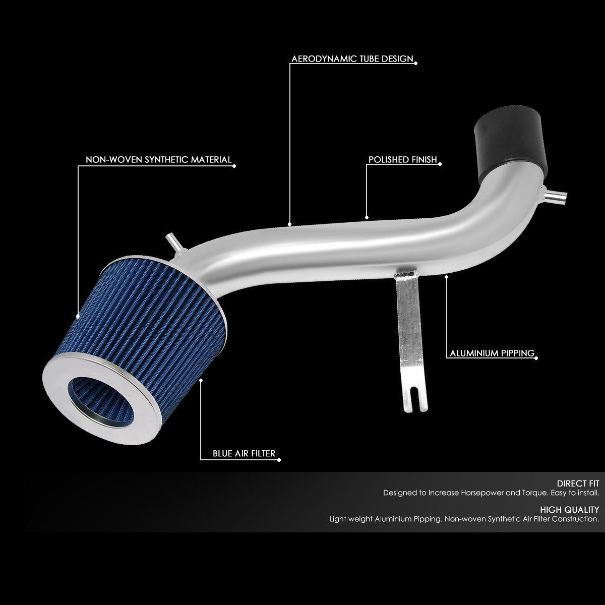 J2 Engineering, 01-05 Lexus IS300 Aluminum Short Ram Air Intake w/Blue Cone Filter