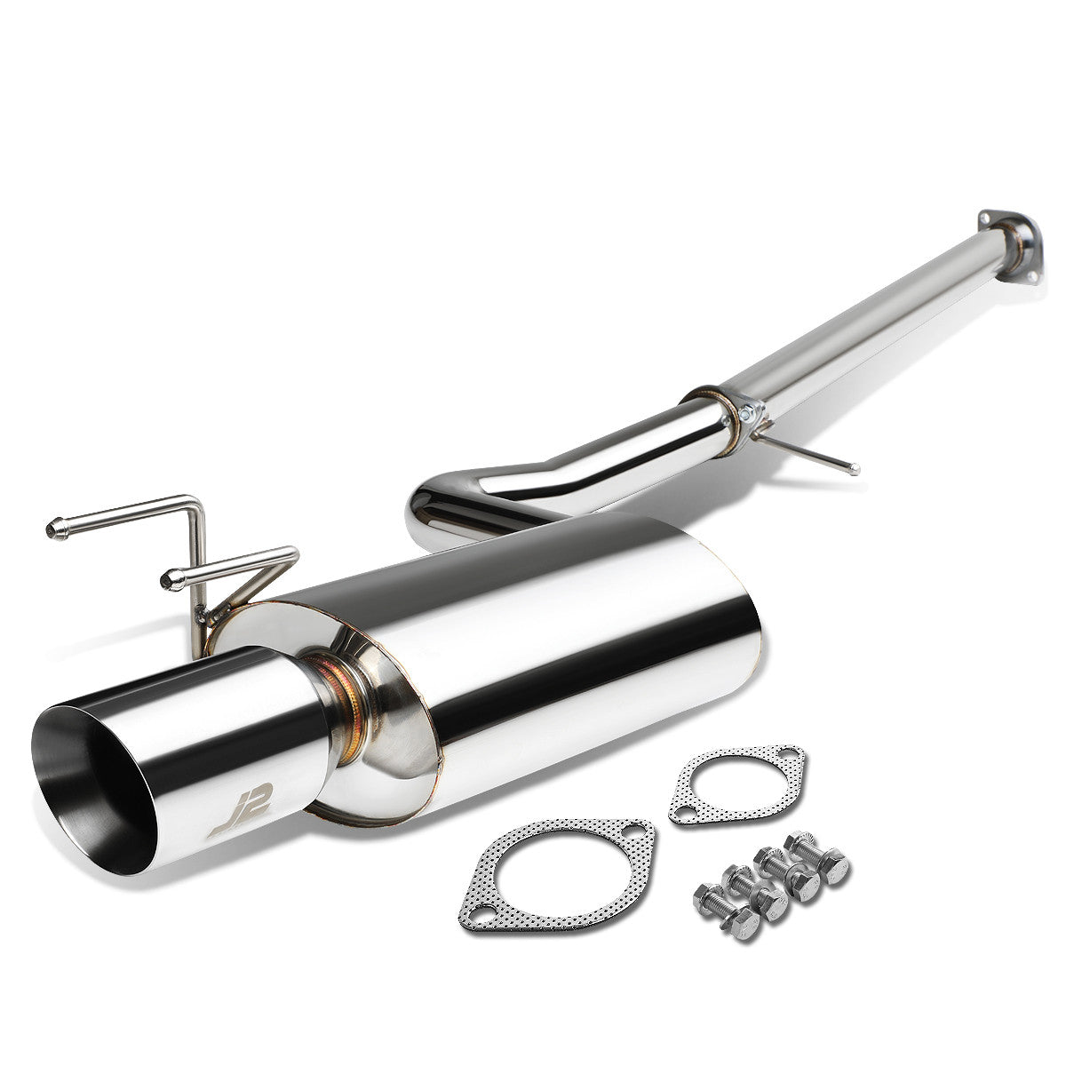 J2 Engineering, 01-05 Lexus IS300 Catback Exhaust w/Muffler Tip - Stainless Steel