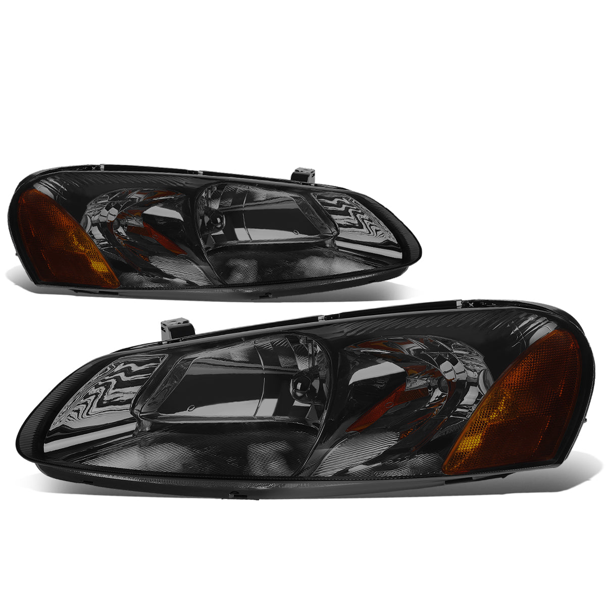 DNA Motoring, 01-06 Dodge Stratus Sedan Chrysler Sebring Convertible Headlights - Smoked Housing Amber Corner