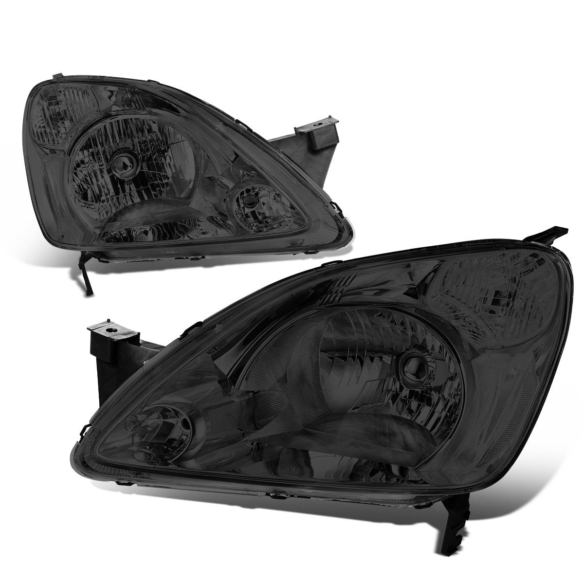 DNA Motoring, 02-04 Honda CR-V CRV Headlights - Smoked Housing Clear Corner