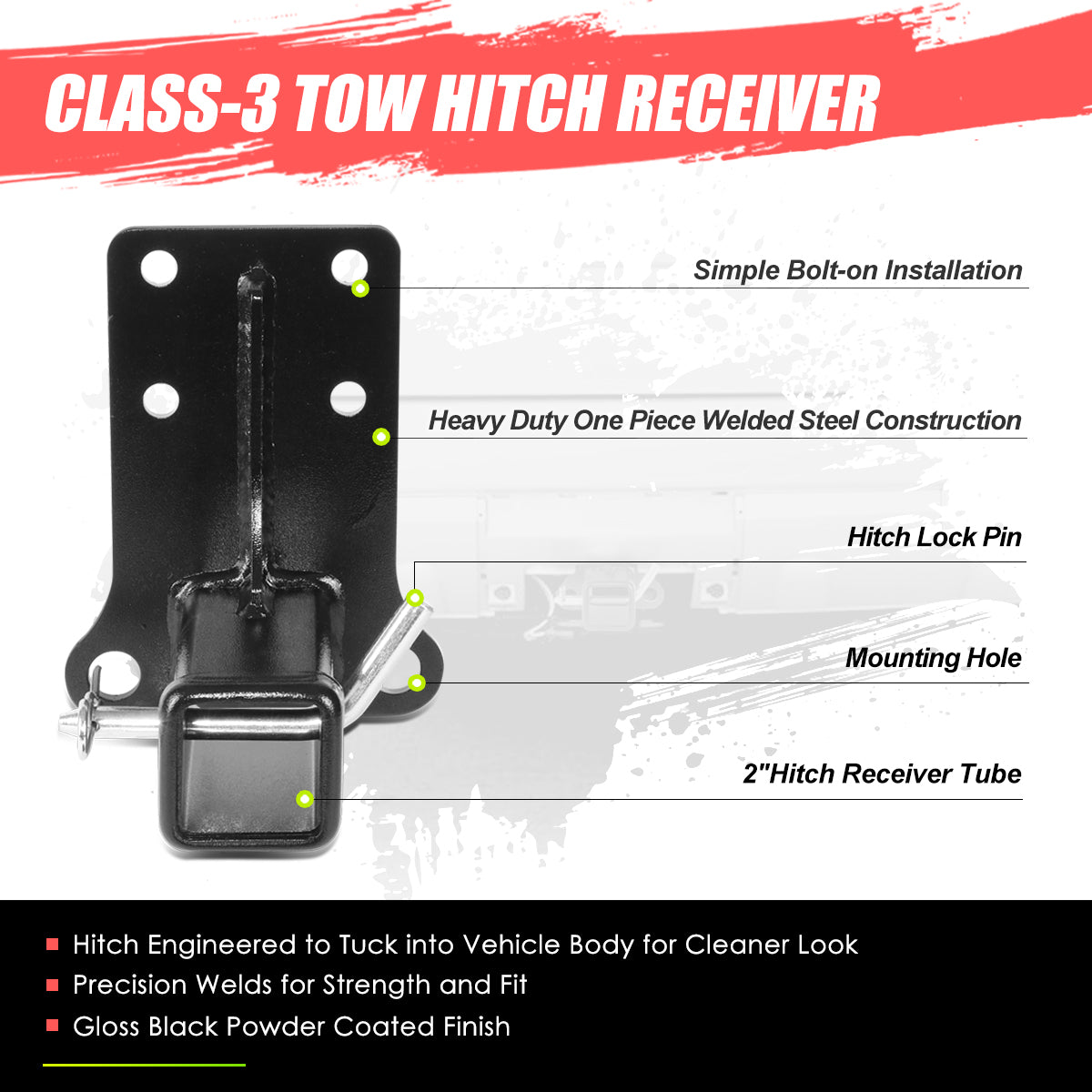 CAAP, 02-05 Mercedes-Benz ML500 ML350 98-02 ML320 ML430 Class-3 2" Tow Hitch Receiver w/Hitch Pin