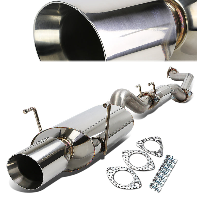 J2 Engineering, 02-06 Acura RSX DC5 Type-S Catback Exhaust w/4 in. OD Double Walled Muffler Tip - Stainless Steel