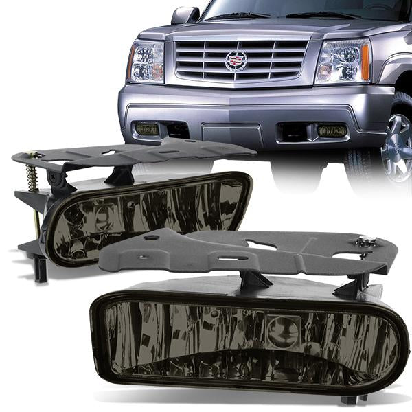 DNA Motoring, 02-06 Cadillac Escalade Smoked Lens Fog Lights - w/Light Bulbs