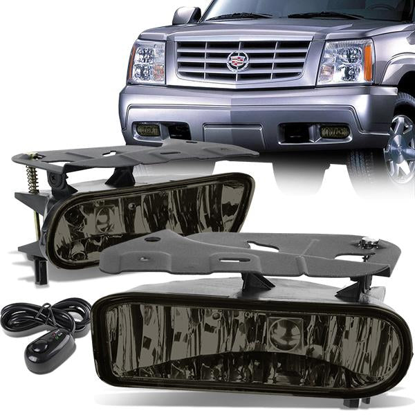 DNA Motoring, 02-06 Cadillac Escalade Smoked Lens Fog Lights - w/Switch+Bulbs