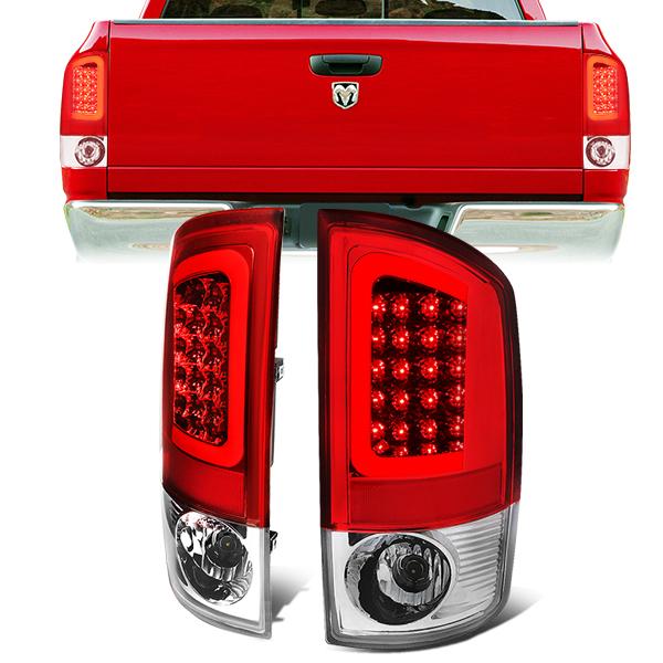 Nuvision Lighting, 02-06 Dodge Ram 1500 2500 3500 LED C-Bar Rear Brake Tail Lights - Red