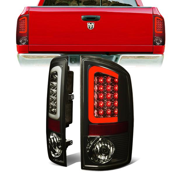 Nuvision Lighting, 02-06 Dodge Ram 1500 2500 3500 LED C-Bar Rear Brake Tail Lights - Smoked