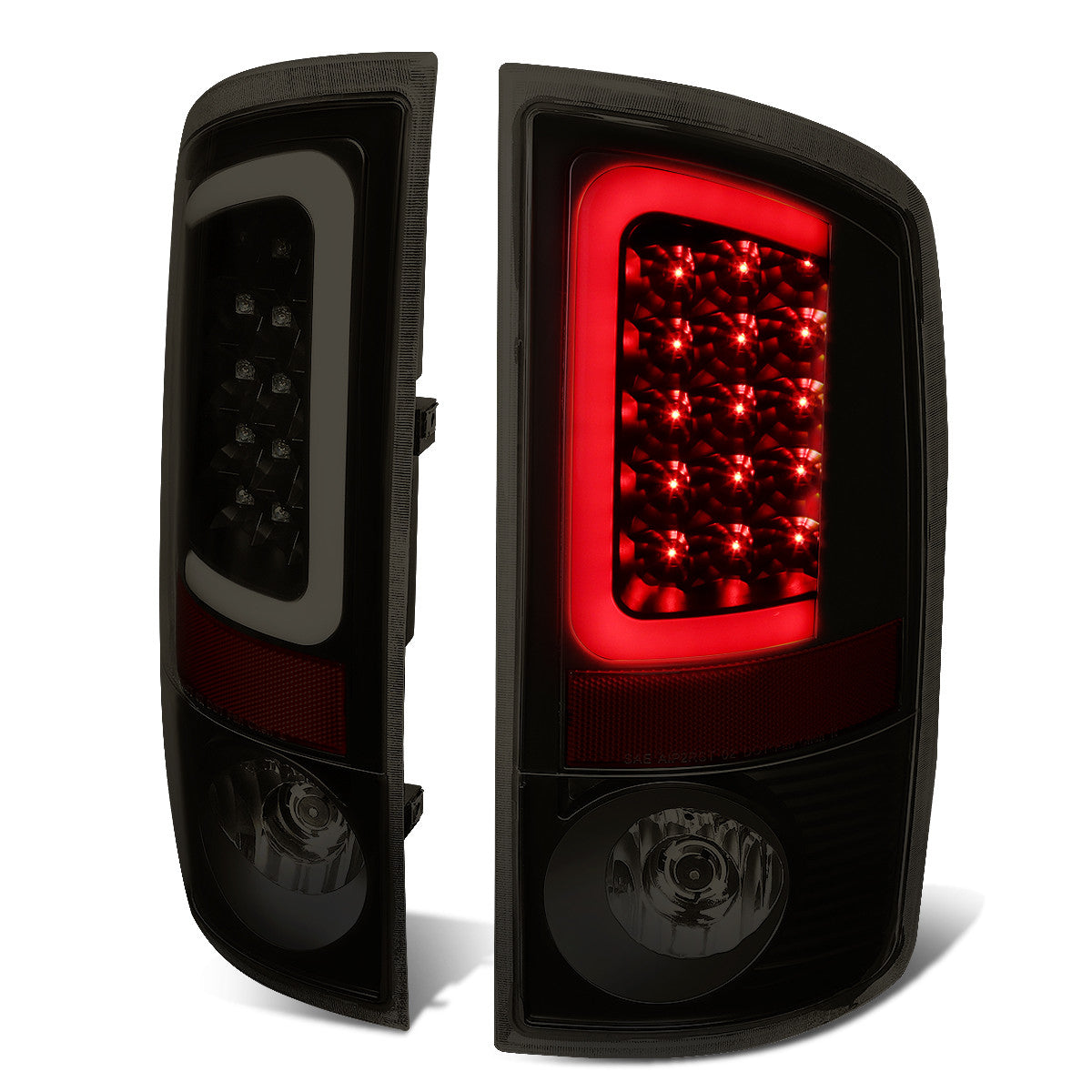 Nuvision Lighting, 02-06 Dodge Ram 1500 2500 3500 LED C-Bar Rear Brake Tail Lights - Tinted