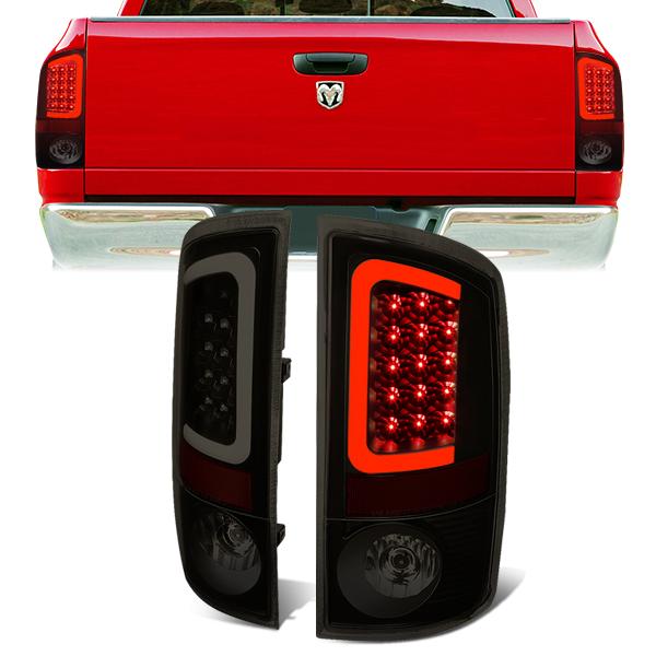 Nuvision Lighting, 02-06 Dodge Ram 1500 2500 3500 LED C-Bar Rear Brake Tail Lights - Tinted