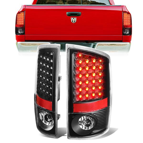 Nuvision Lighting, 02-06 Dodge Ram 1500 2500 3500 LED Rear Brake Tail Lights - Black