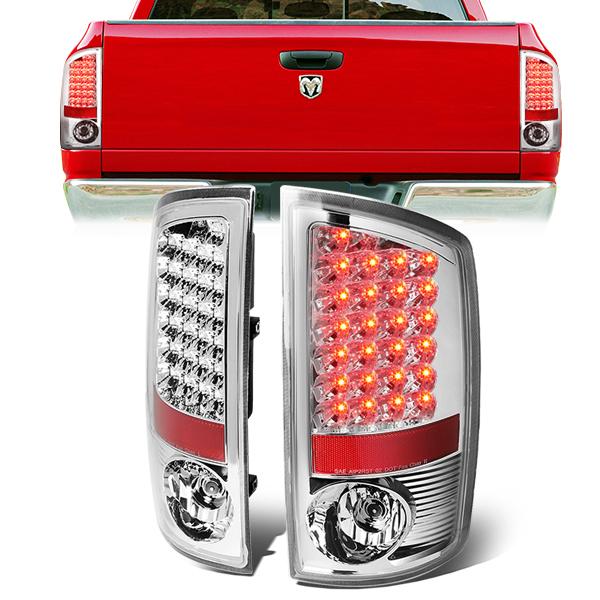 Nuvision Lighting, 02-06 Dodge Ram 1500 2500 3500 LED Rear Brake Tail Lights - Chrome