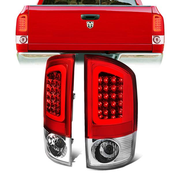 Nuvision Lighting, 02-06 Dodge Ram 1500 2500 3500 Red C-Bar LED Rear Brake Tail Lights