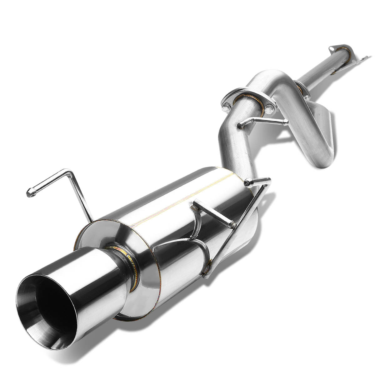 J2 Engineering, 02-06 Nissan Sentra SE-R Spec V Catback Exhaust w/4 in. OD Double Walled Muffler Tip - Stainless Steel