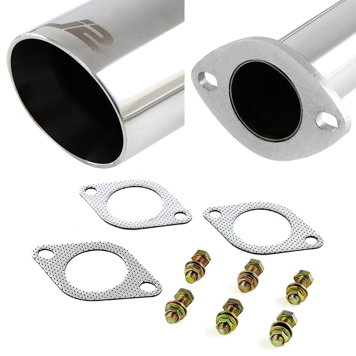 J2 Engineering, 02-06 Toyota Camry l4 Catback Exhaust w/Muffler Tip - Stainless Steel