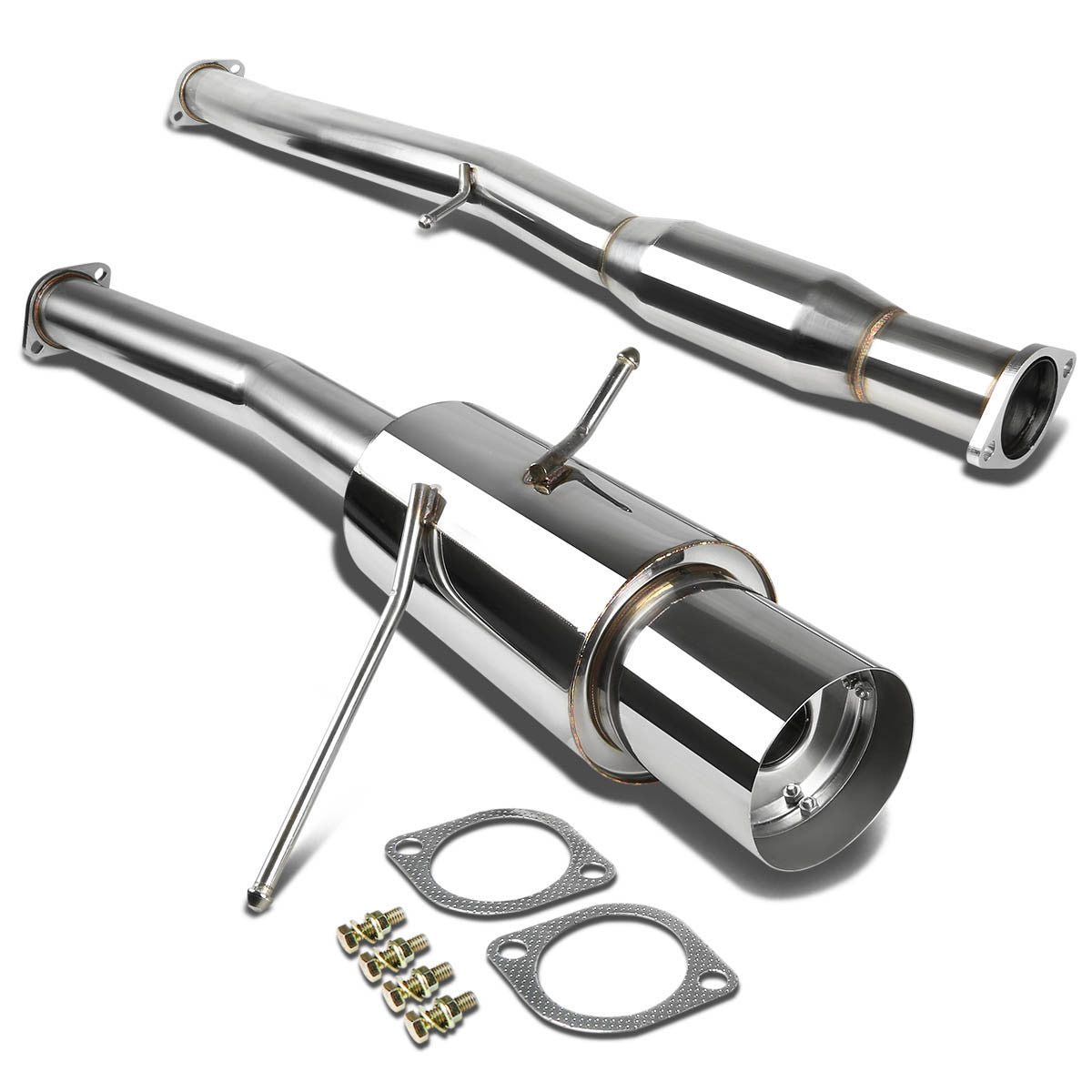 J2 Engineering, 02-07 Subaru Impreza WRX 2.0L 2.5L Turbo Catback Exhaust w/4.5 in. OD Muffler Tip