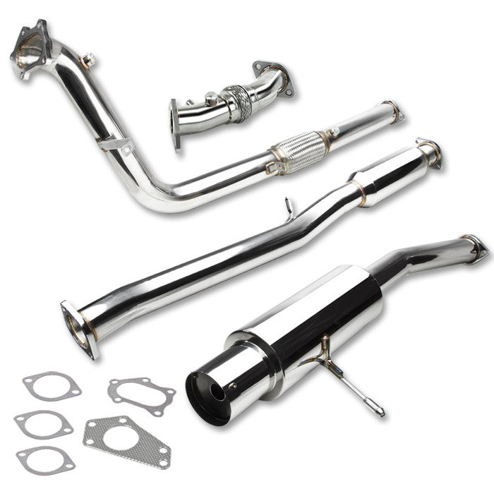 J2 Engineering, 02-07 Subaru Impreza WRX/STI Catback Turbo-Back Exhaust w/4.5 in. OD Muffler Tip