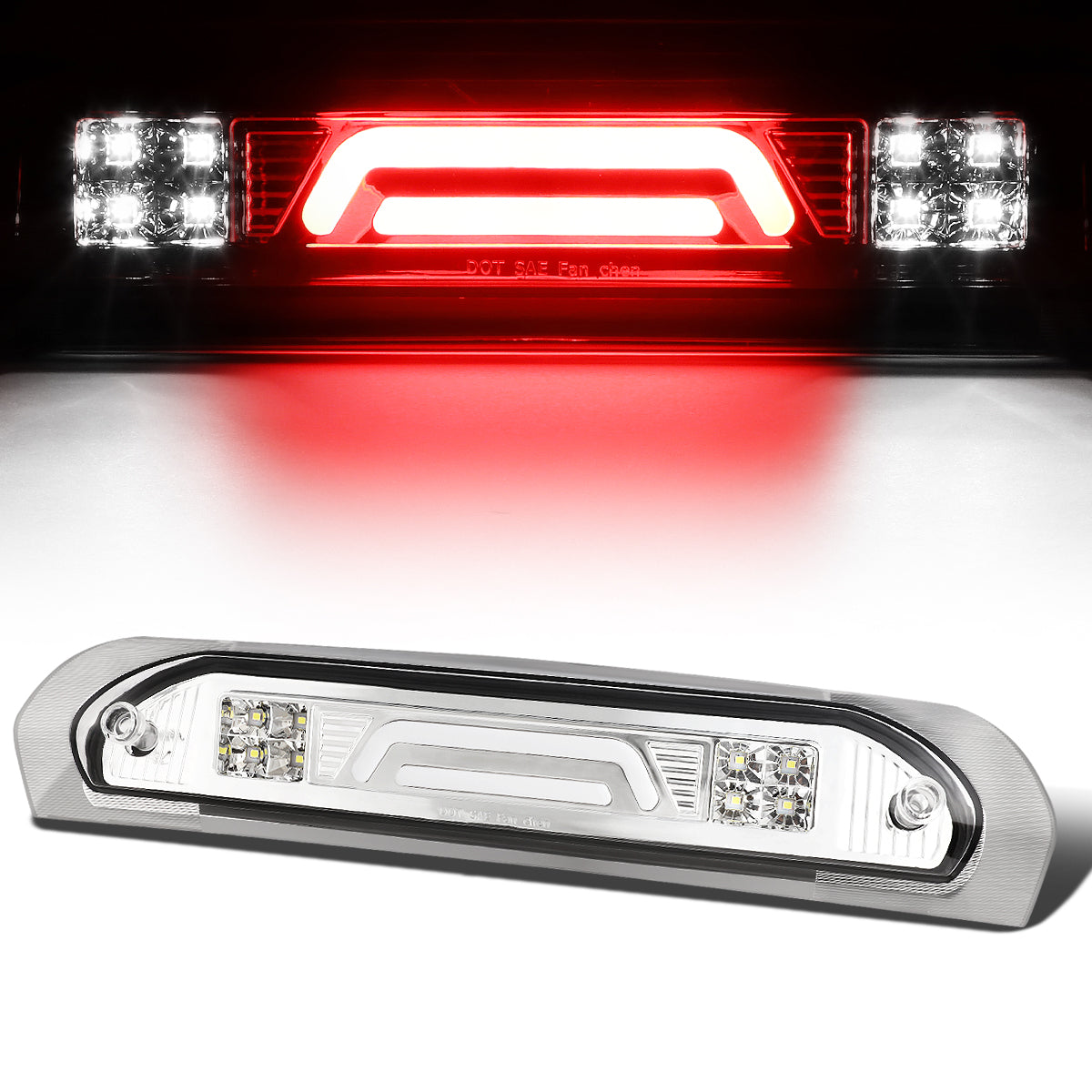 Nuvision Lighting, 02-09 Dodge Ram 1500 2500 3500 LED Bar 3rd Brake Light+Cargo Lamp - Clear Lens