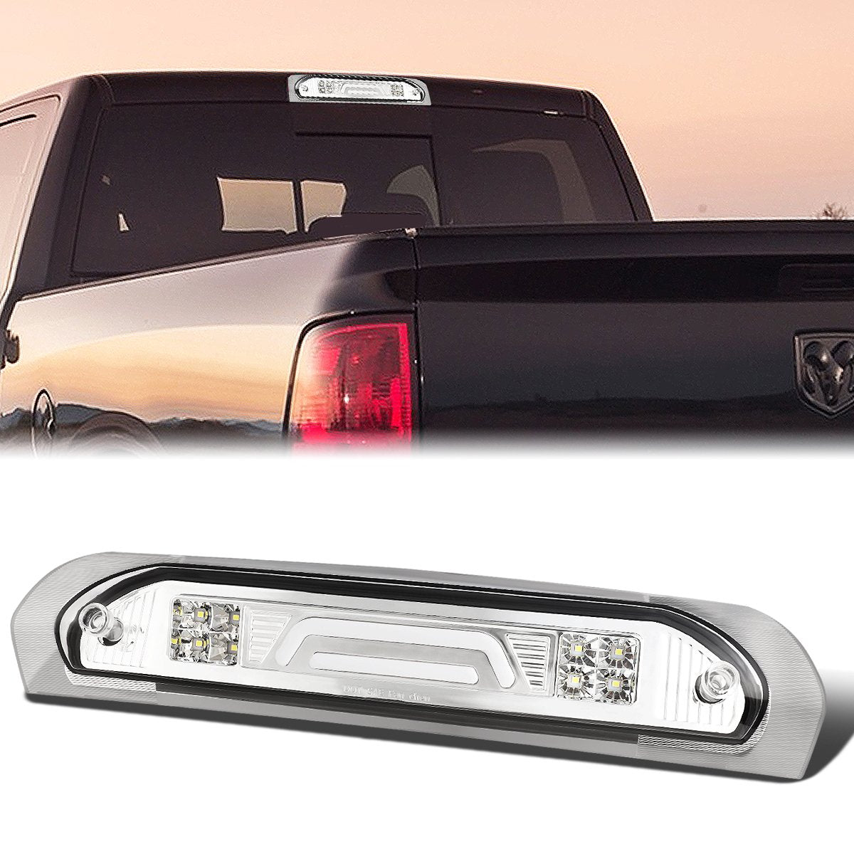 Nuvision Lighting, 02-09 Dodge Ram 1500 2500 3500 LED Bar 3rd Brake Light+Cargo Lamp - Clear Lens