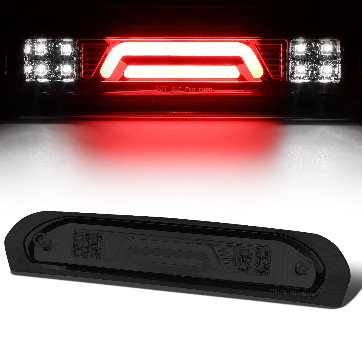 Nuvision Lighting, 02-09 Dodge Ram 1500 2500 3500 LED Bar 3rd Brake Light+Cargo Lamp - Smoked Lens