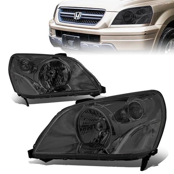 DNA Motoring, 03-05 Honda Pilot Headlights - Smoked Housing Clear Corner