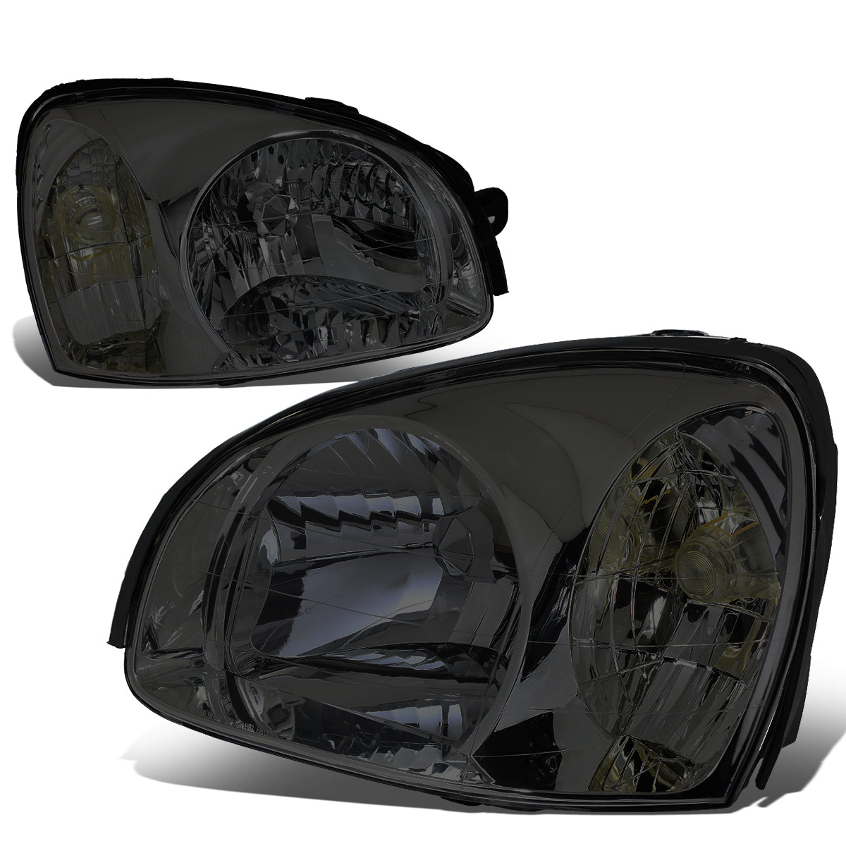 DNA Motoring, 03-06 Hyundai Santa Fe Headlights - Smoked Housing Clear Corner